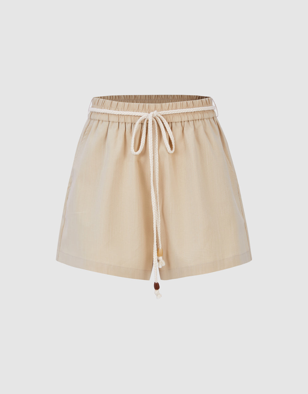 Elastic Waist Shorts With Rope