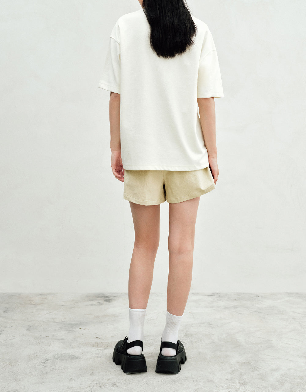 Elastic Waist Shorts With Rope