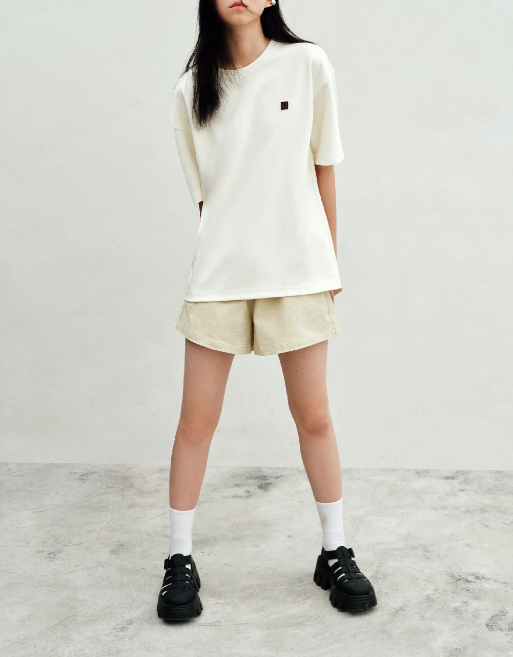 Elastic Waist Shorts With Rope