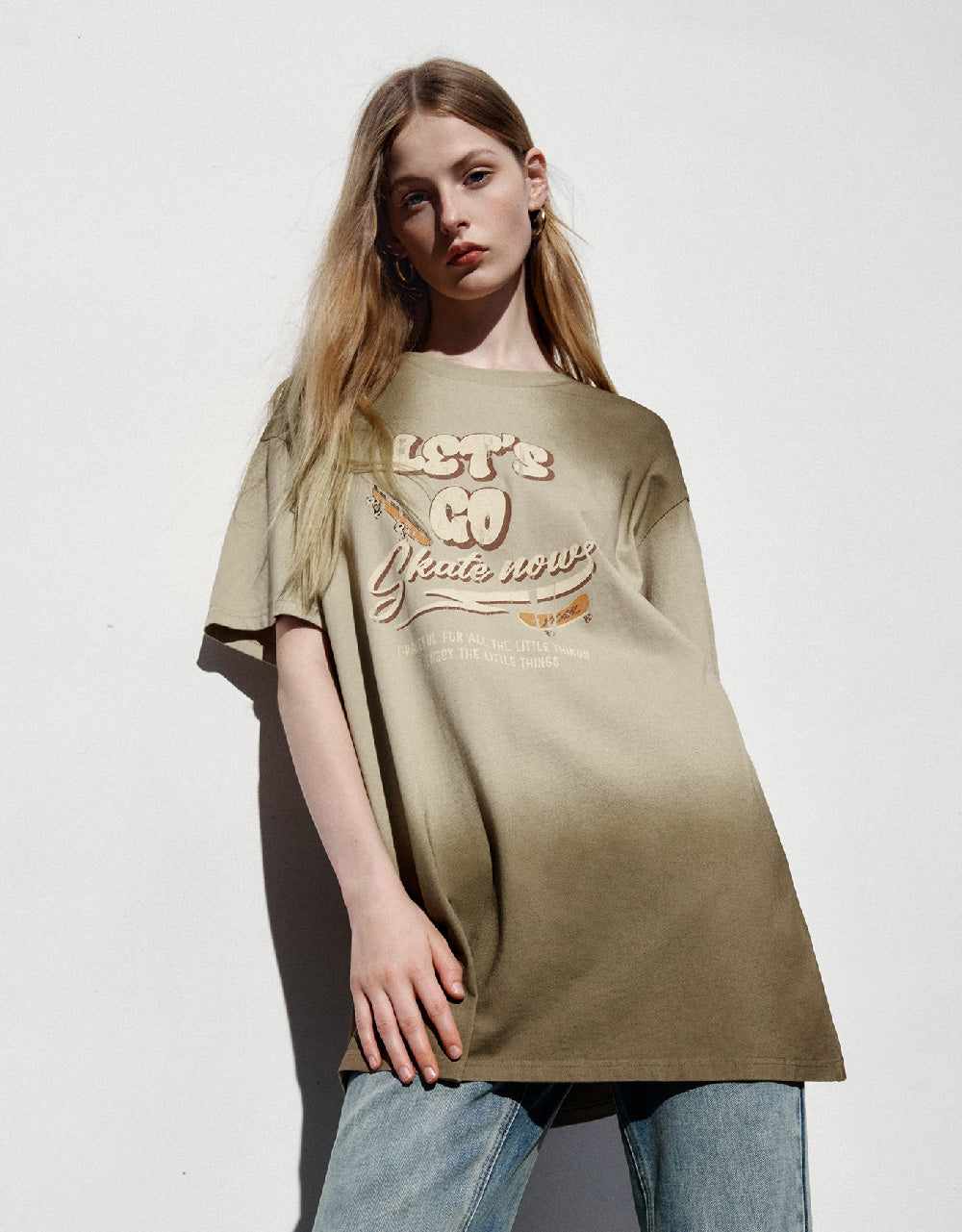 Printed Crew Neck Straight Dress