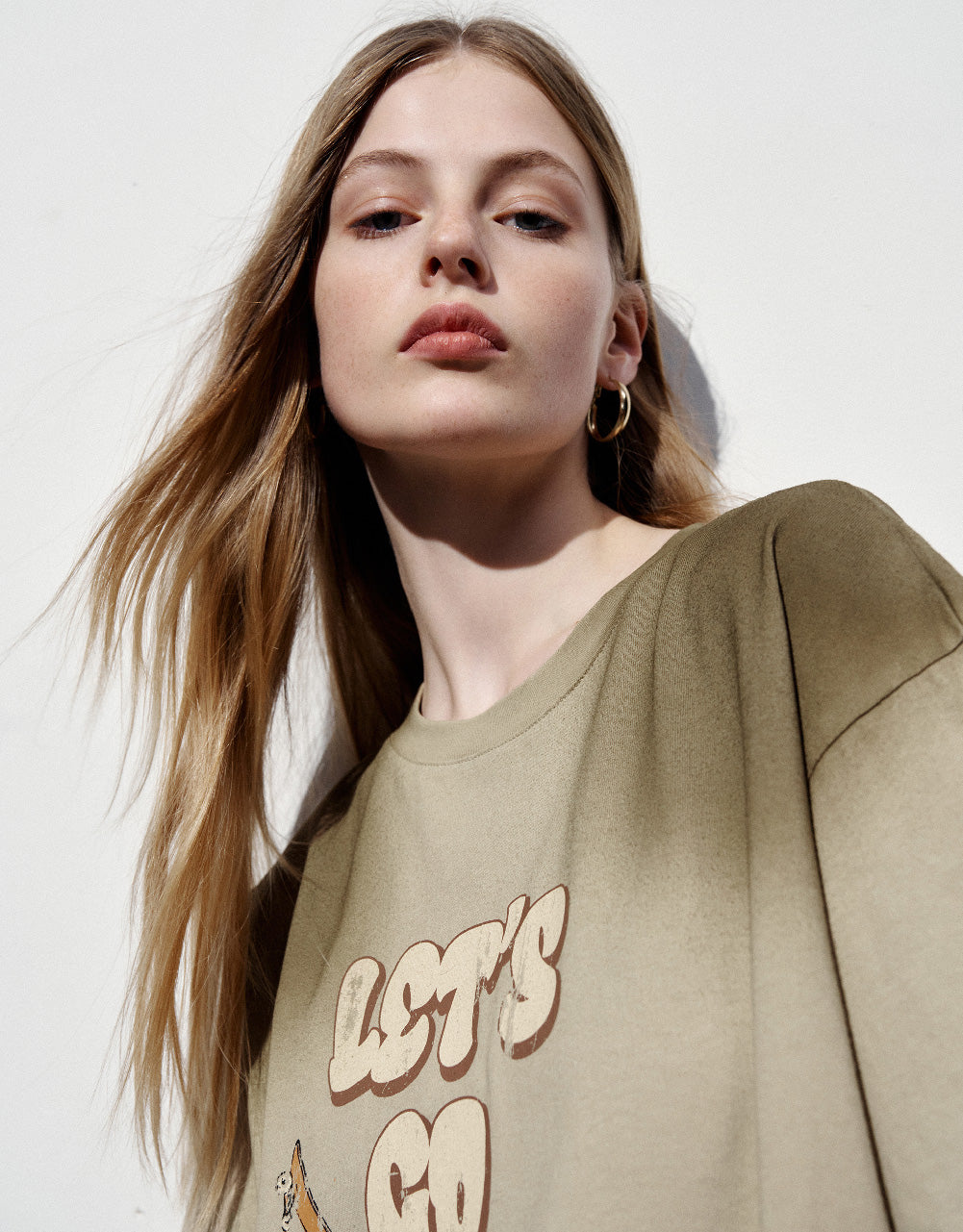 Printed Crew Neck Straight Dress