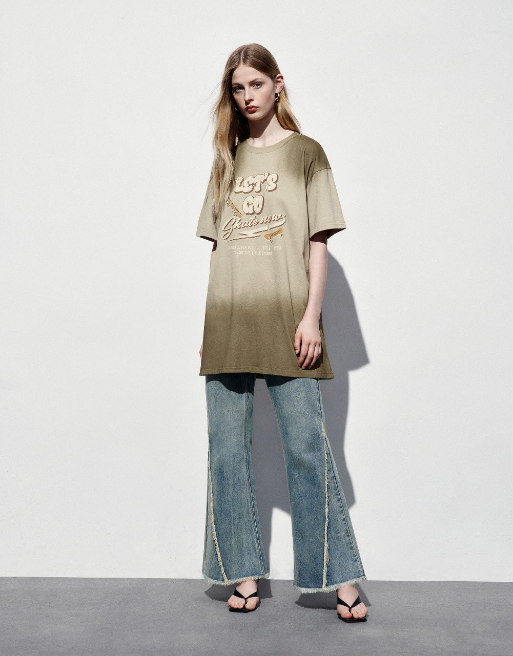 Printed Crew Neck Straight Dress