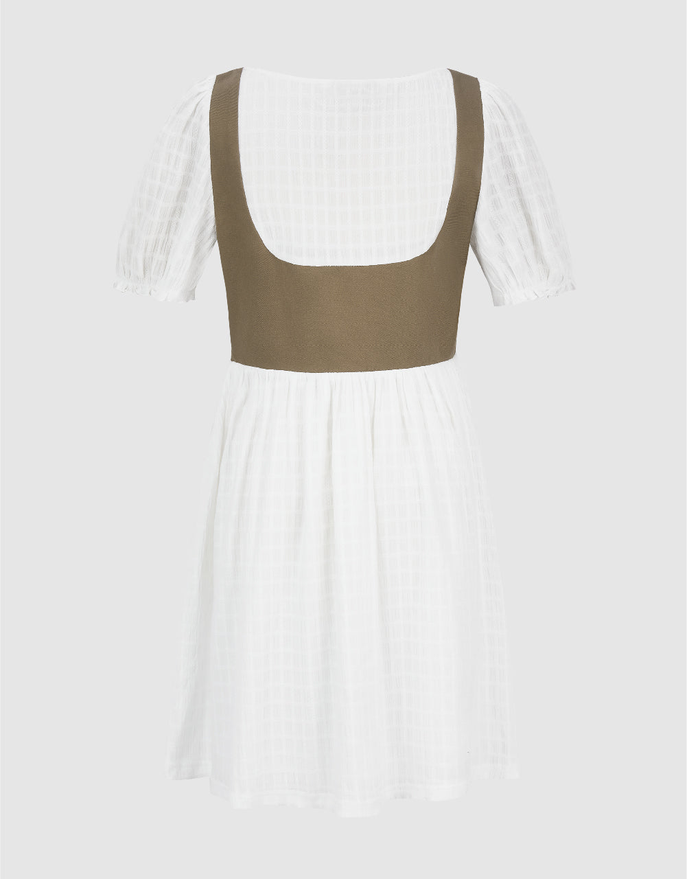 2 In 1 Puff Sleeve Skater Dress