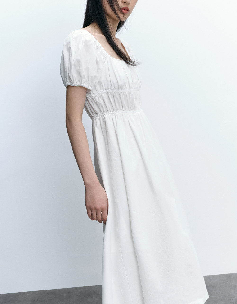 Square-cut Collar Skater Dress