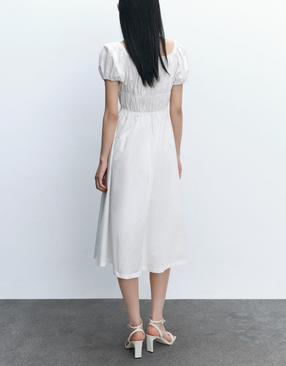 Square-cut Collar Skater Dress