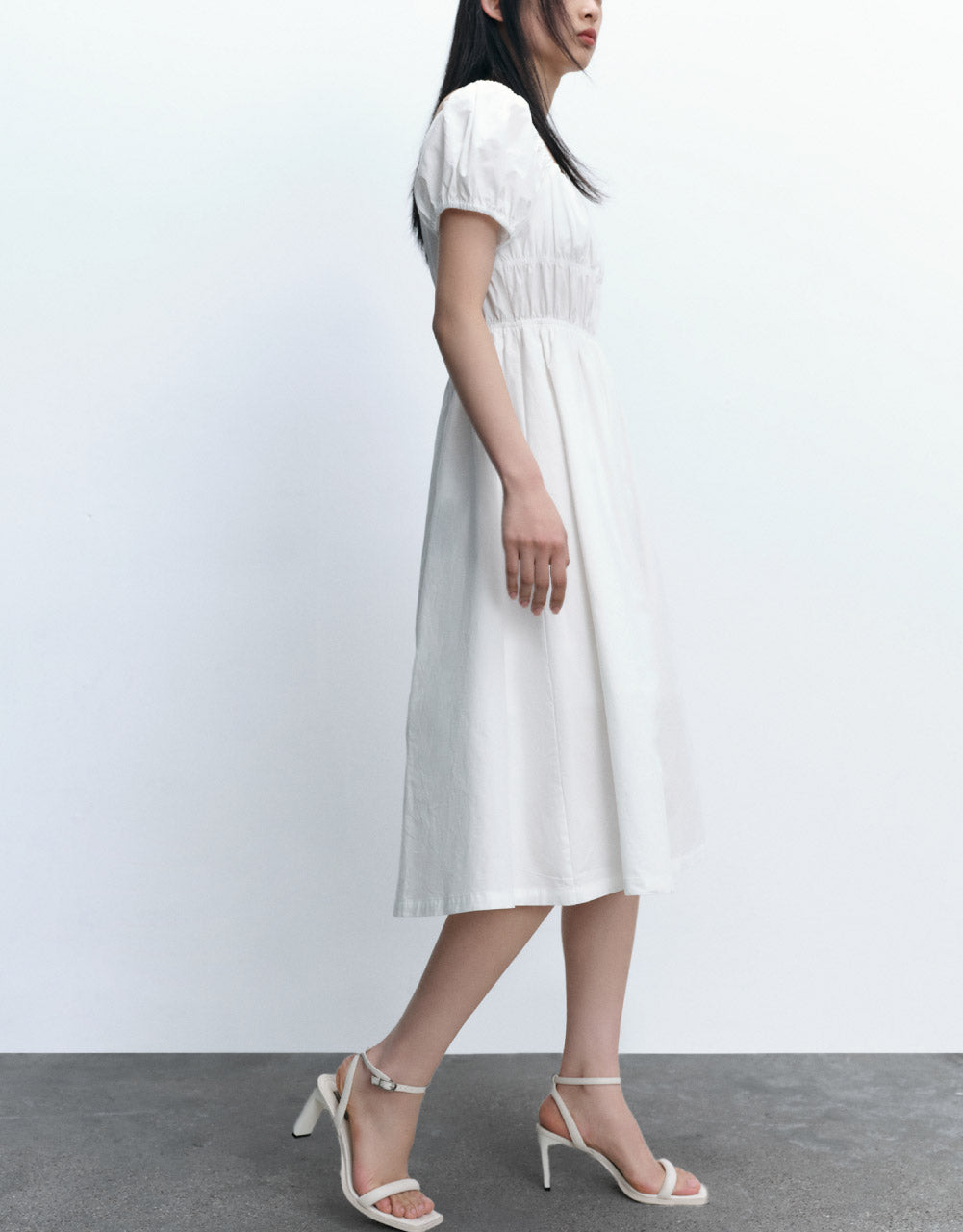 Square-cut Collar Skater Dress