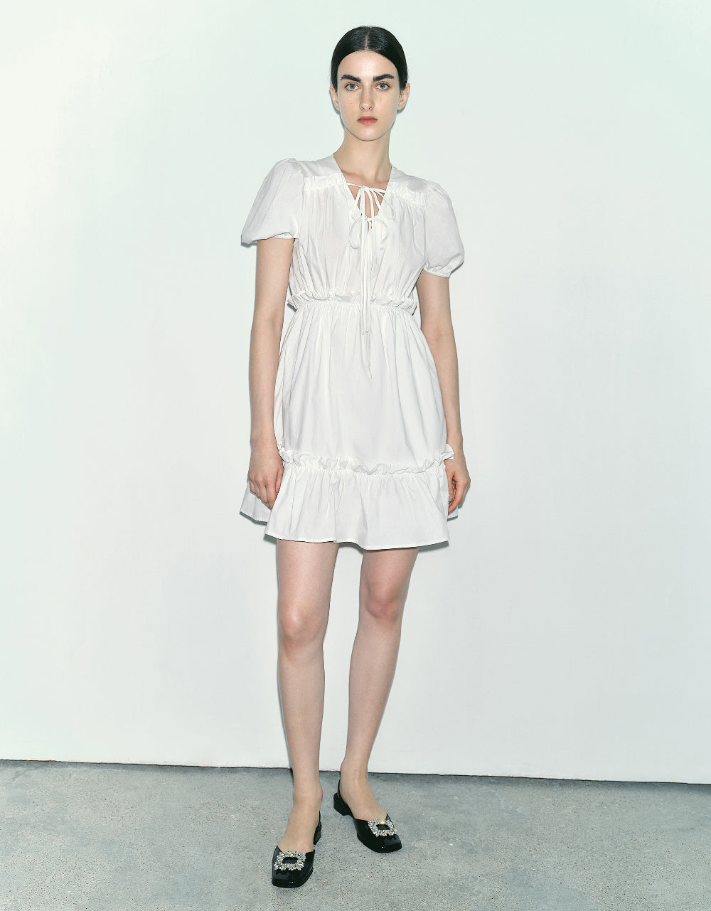 Tie Front A-Line Dress