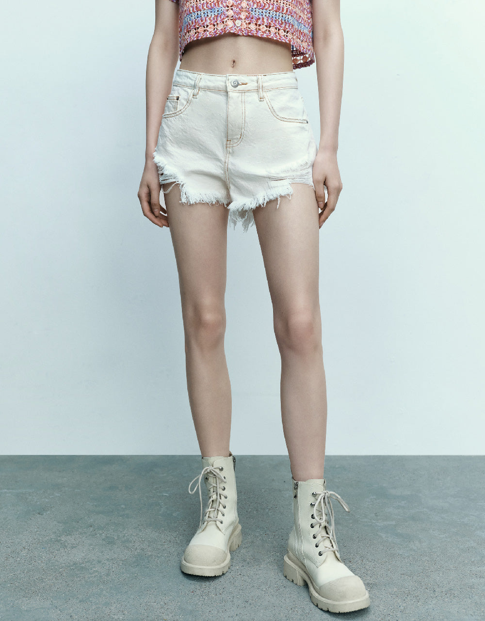 Raw Hem Denim Shorts