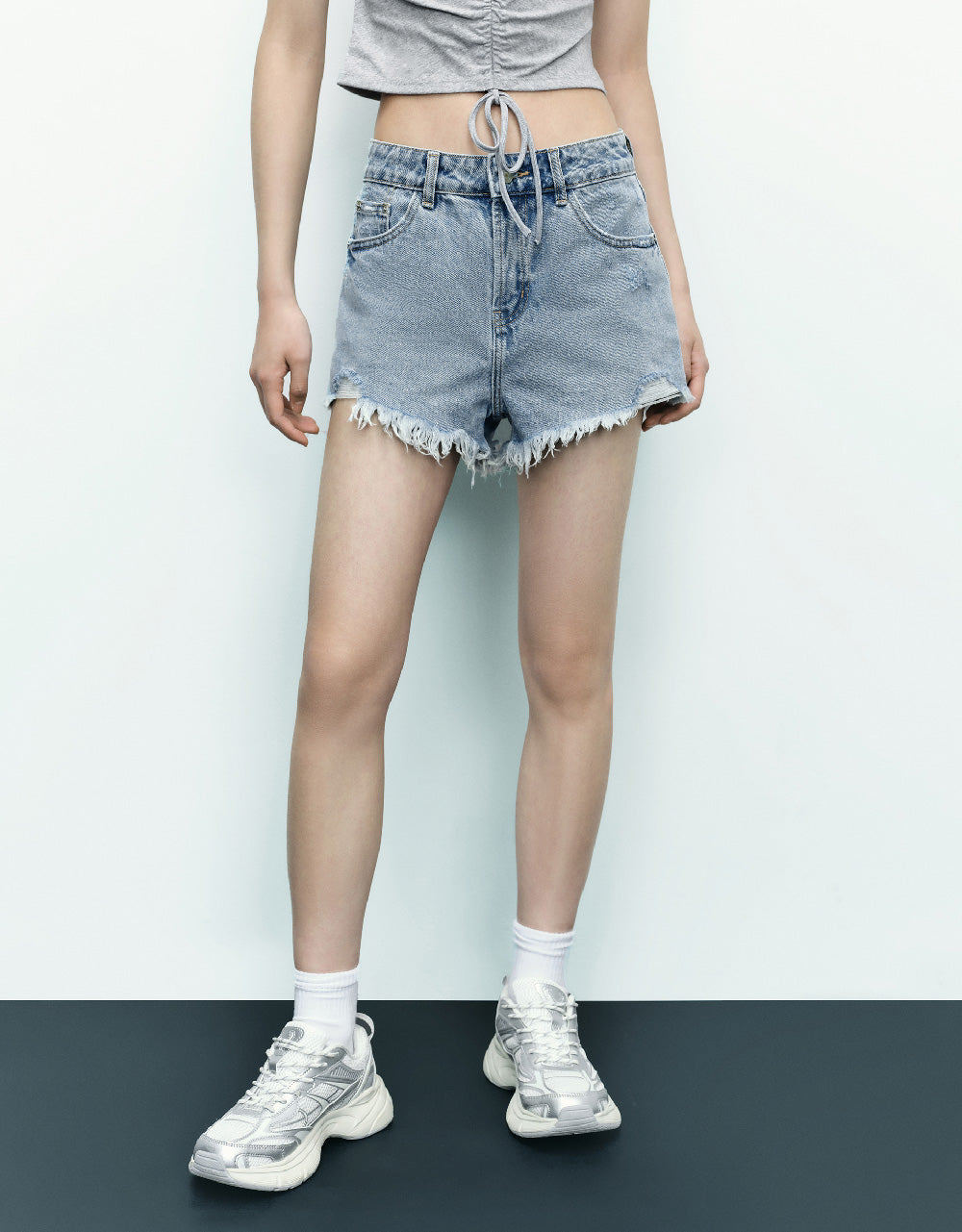 Raw Hem Denim Shorts