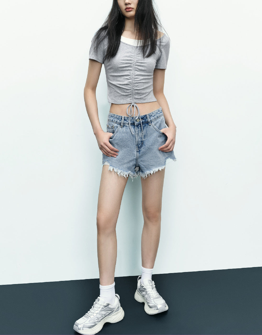 Raw Hem Denim Shorts