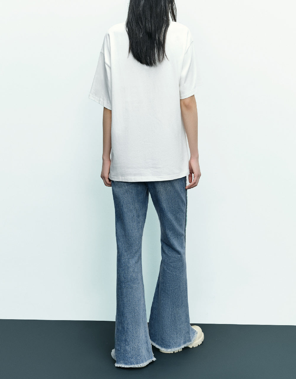 Raw Seam Flare Jeans