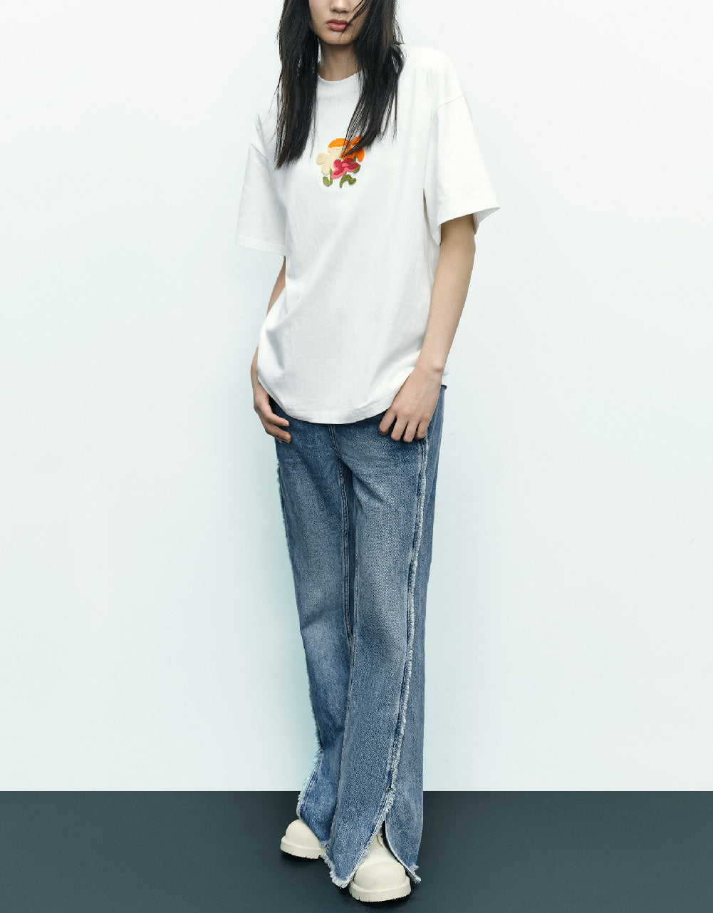 Raw Seam Flare Jeans