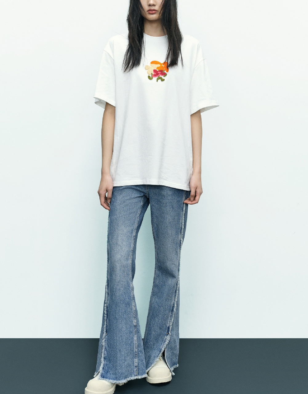Raw Seam Flare Jeans