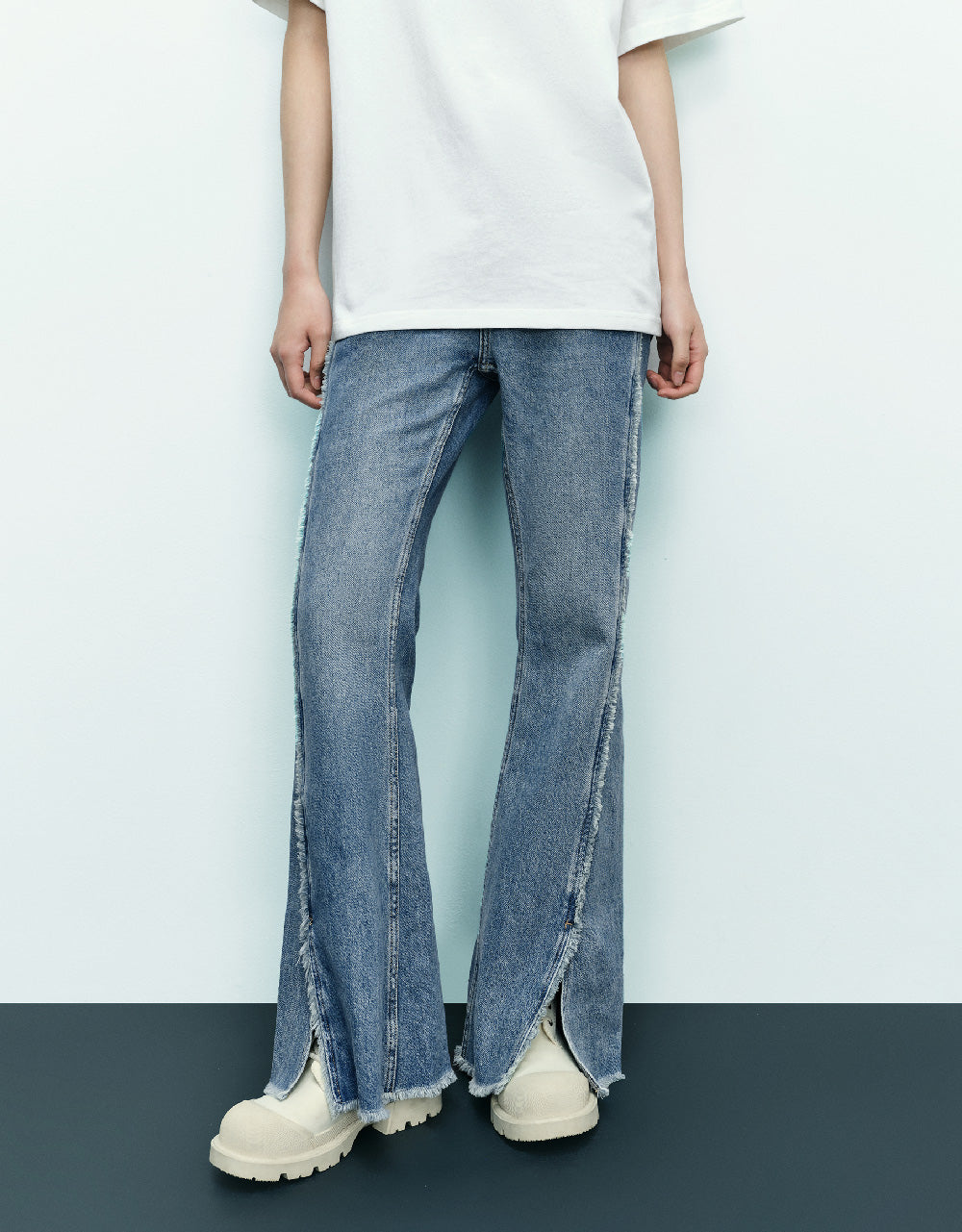Raw Seam Flare Jeans