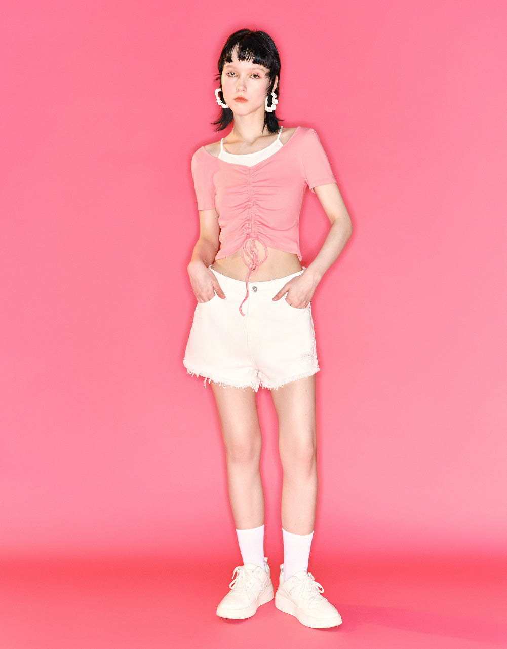 Raw Hem Denim Shorts