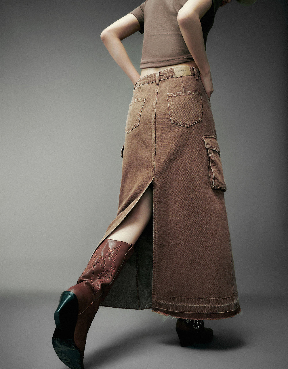Utilities Midi Denim Skirt