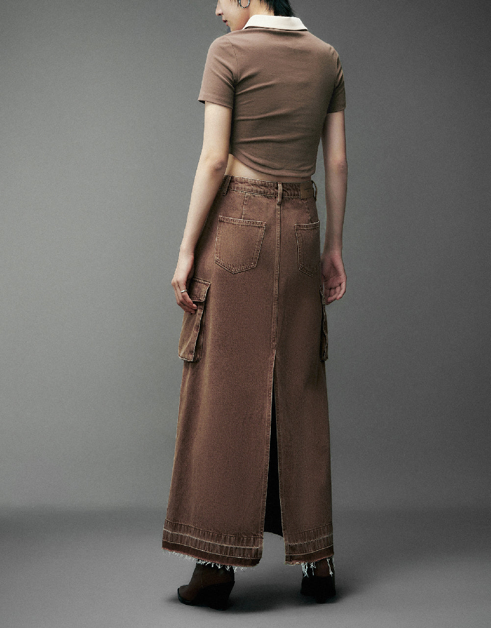 Utilities Midi Denim Skirt