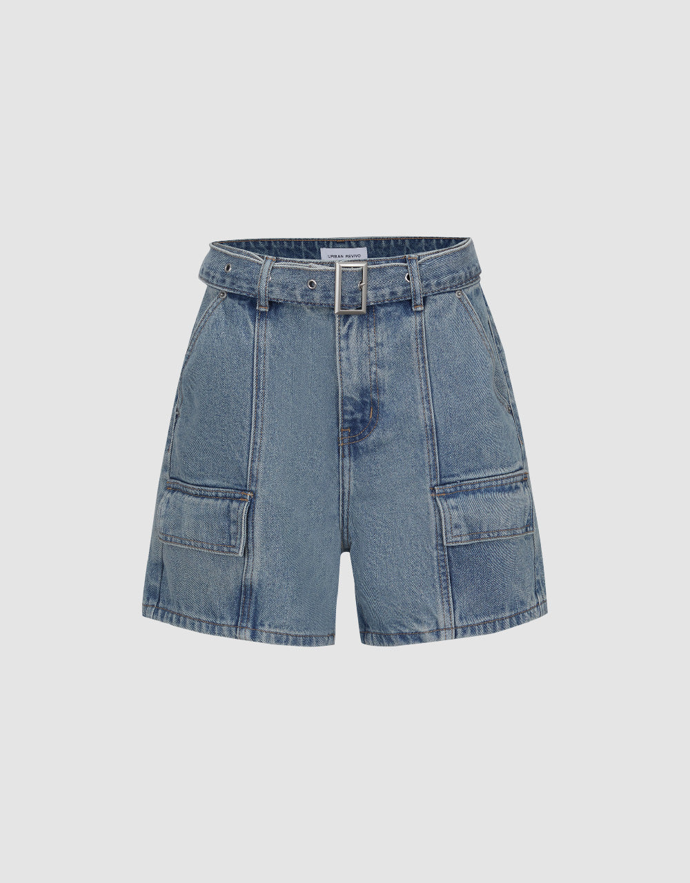 Denim Shorts With Belt