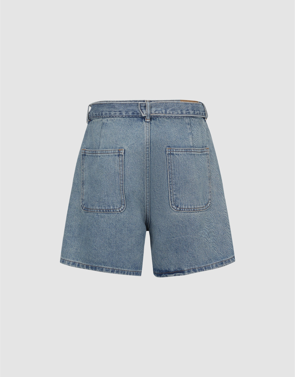 Denim Shorts With Belt