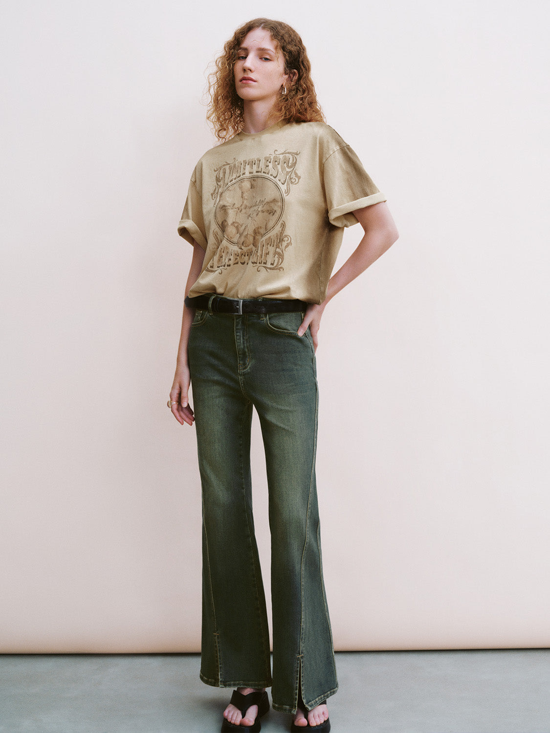 Split Hem Flare Jeans
