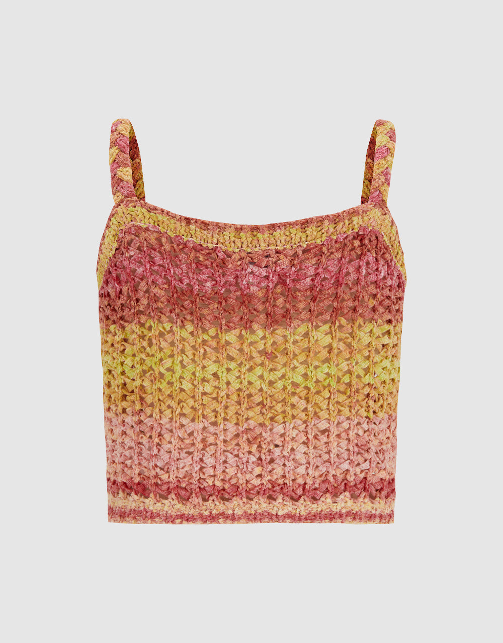 Crochet Striped Knitted Cami Top