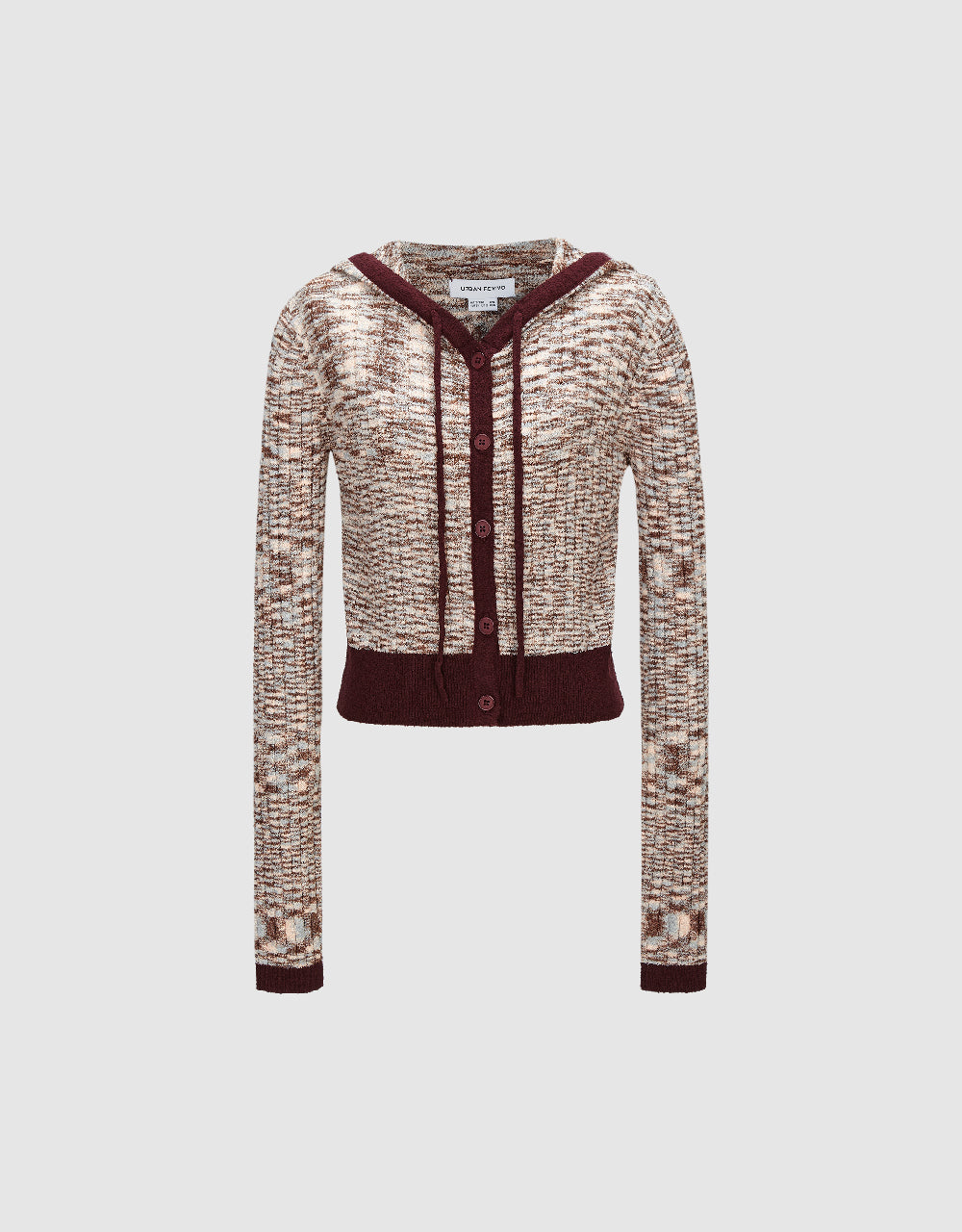 Printed Hooded Knitted Cardigan