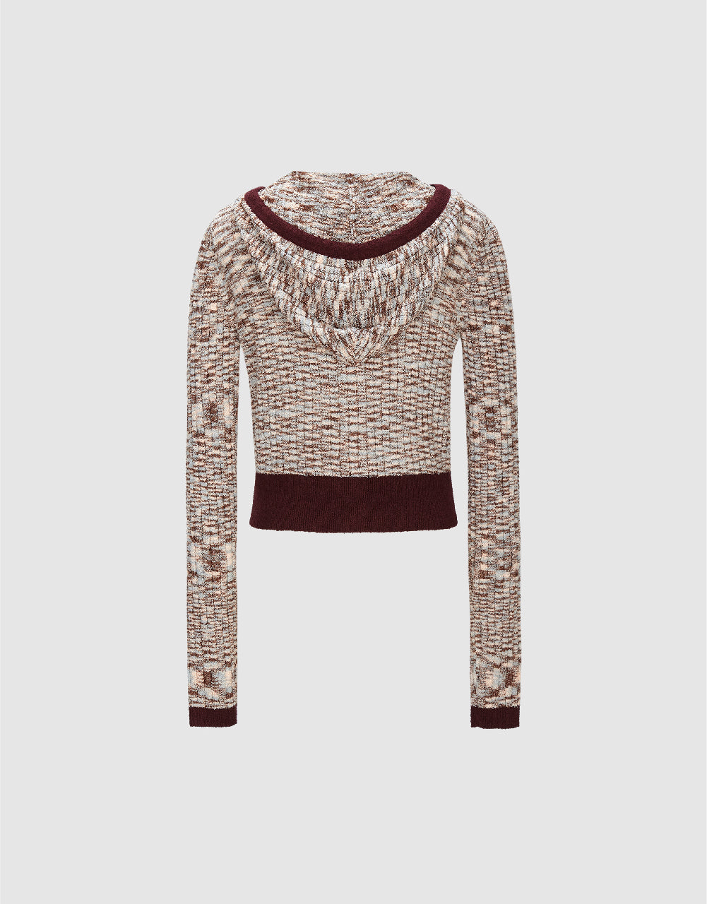 Printed Hooded Knitted Cardigan