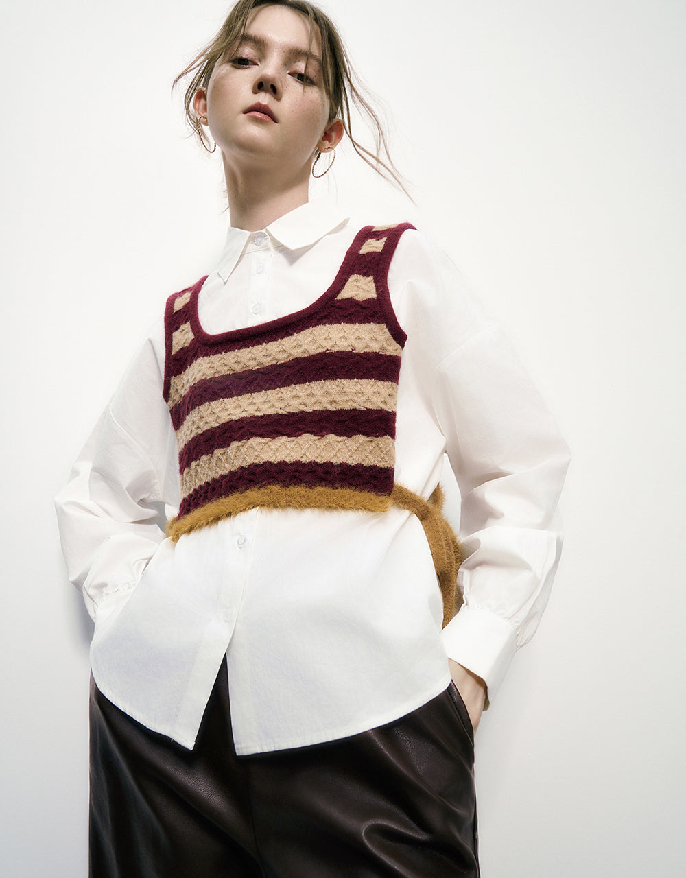 2 In 1 Straight Knitted T-Shirt