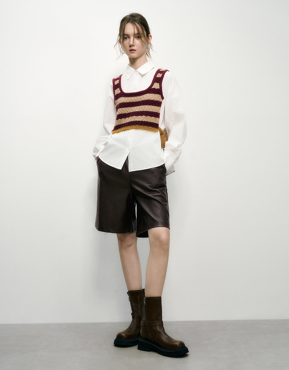 2 In 1 Straight Knitted T-Shirt