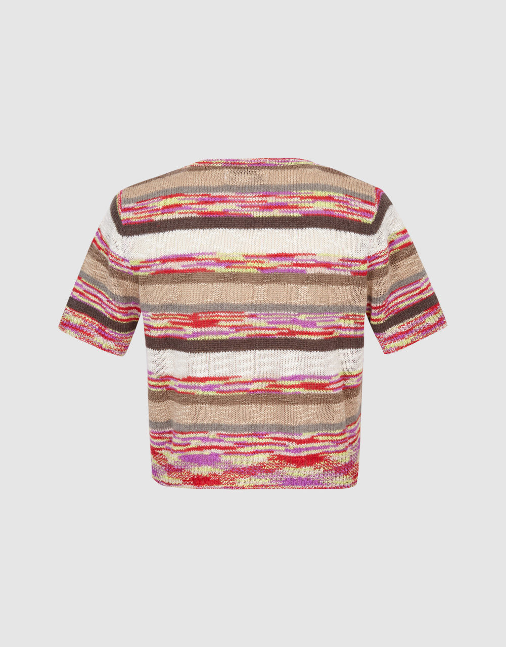 Striped Tie Front Knitted Cardigan