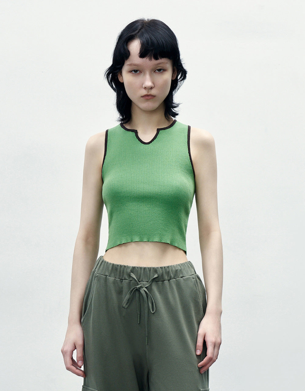 Sleeveless V-Neck Knitted Top