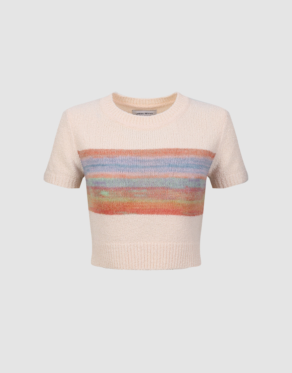 Color Striped Knitted T-Shirt