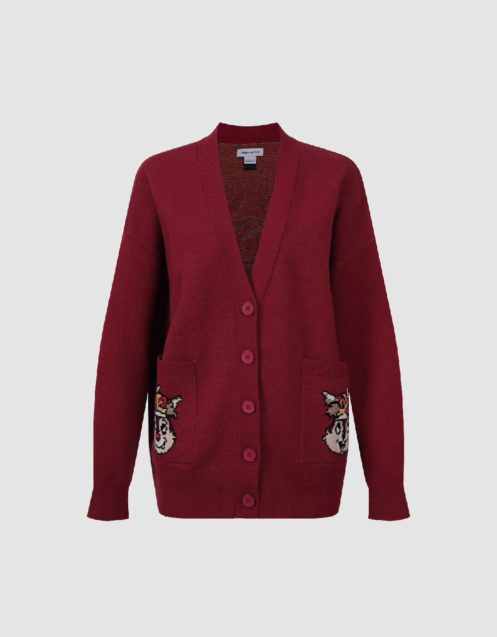 Drop Shoulder Sleeve V-Neck Knitted Cardigan
