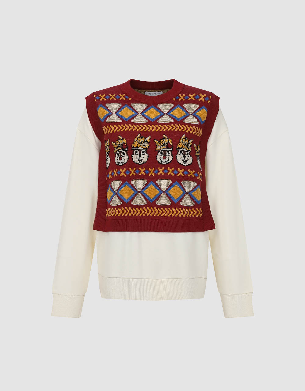 2 In 1 Crew Neck Knitted T-Shirt