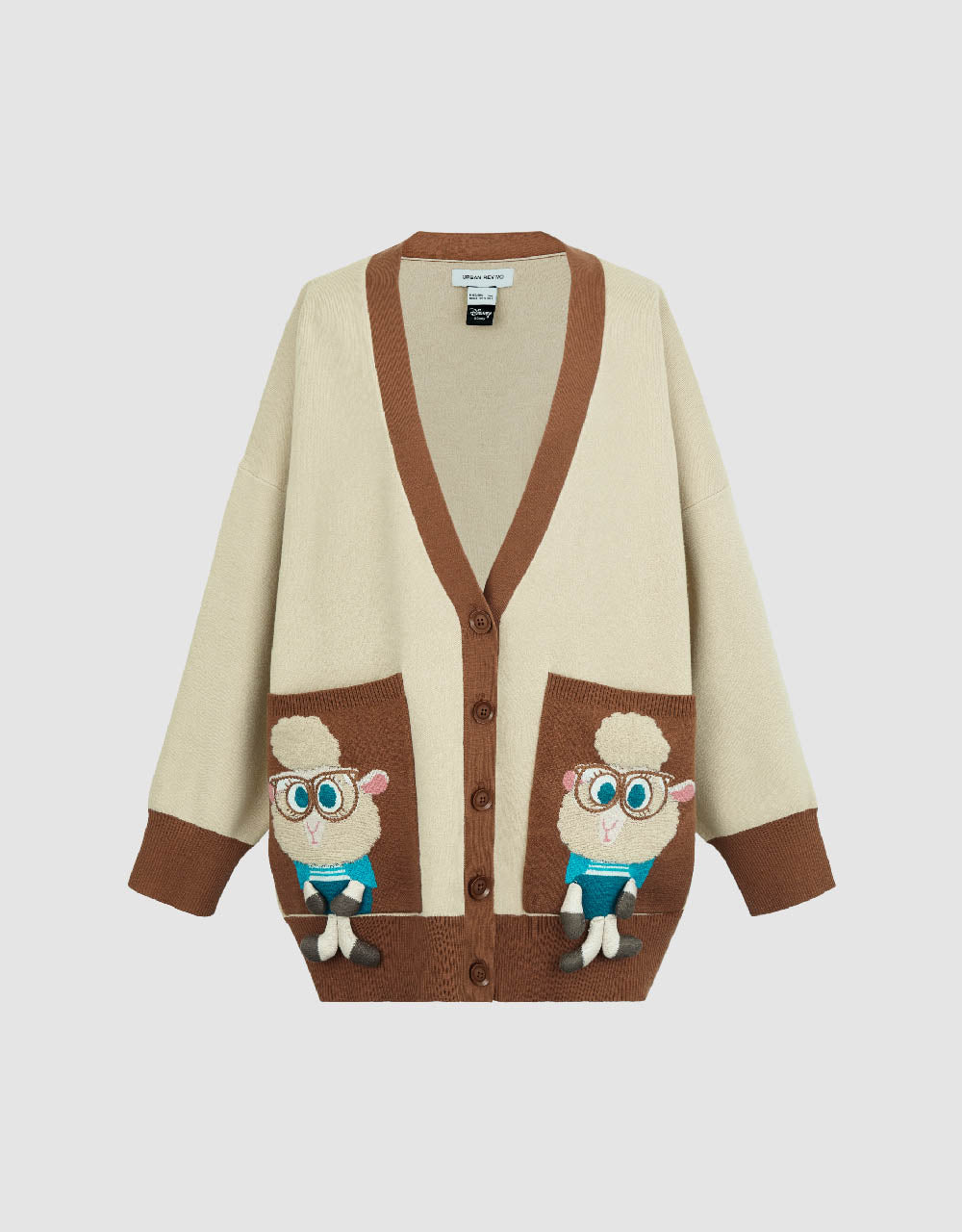 Cartoon V-Neck Knitted Cardigan