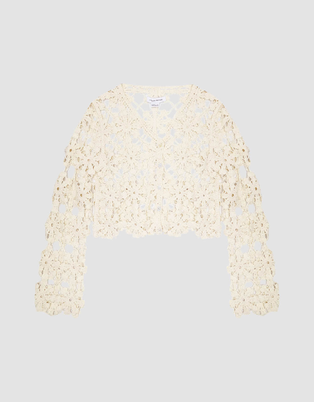 Crochet V-Neck Knitted Cardigan