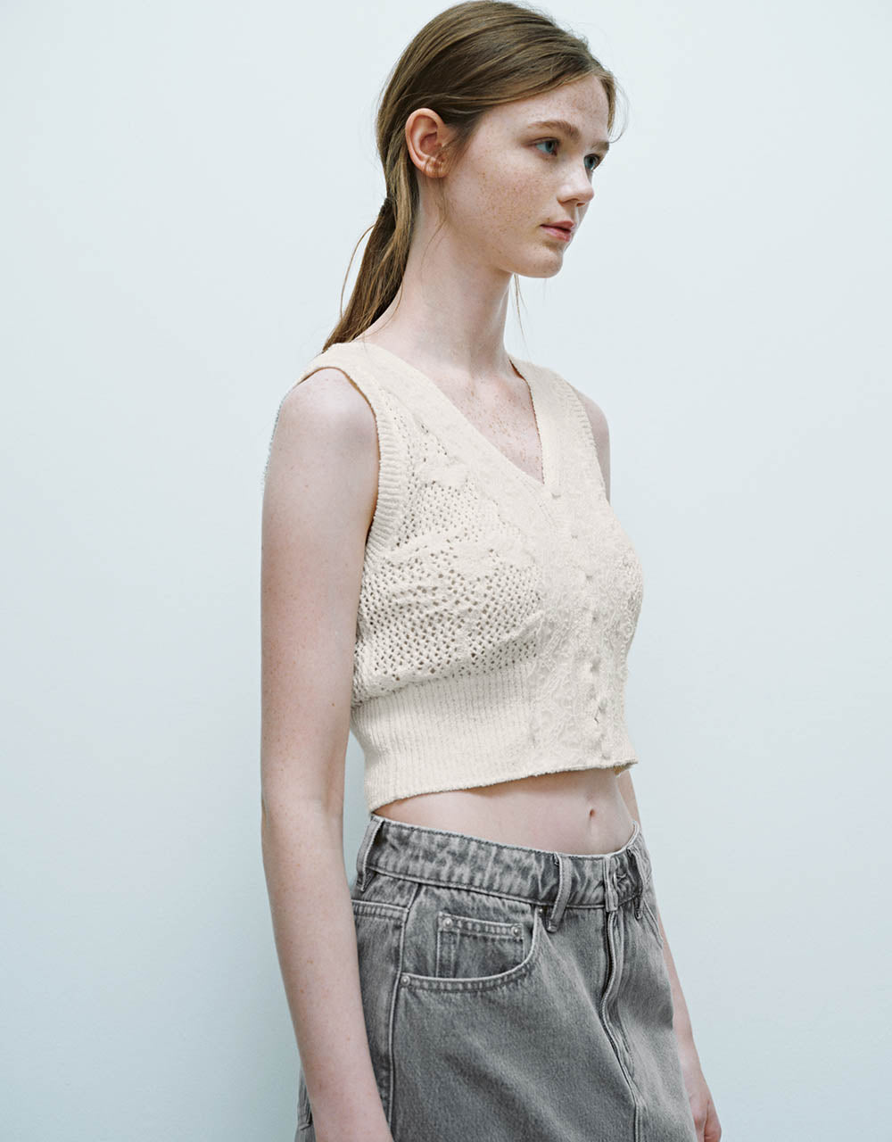 Crochet V-Neck Skinny Knitted Vest