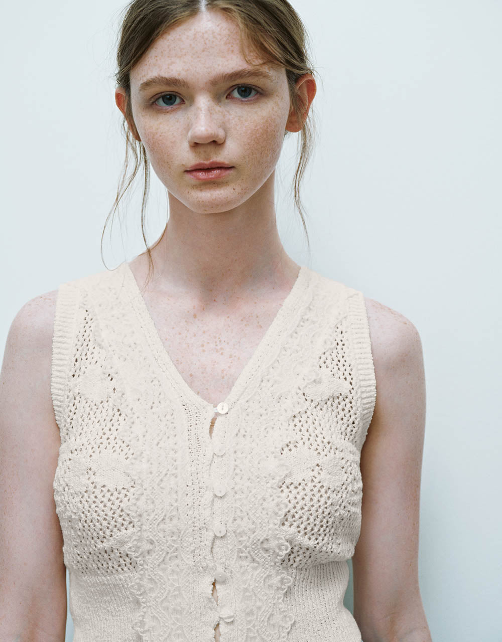 Crochet V-Neck Skinny Knitted Vest