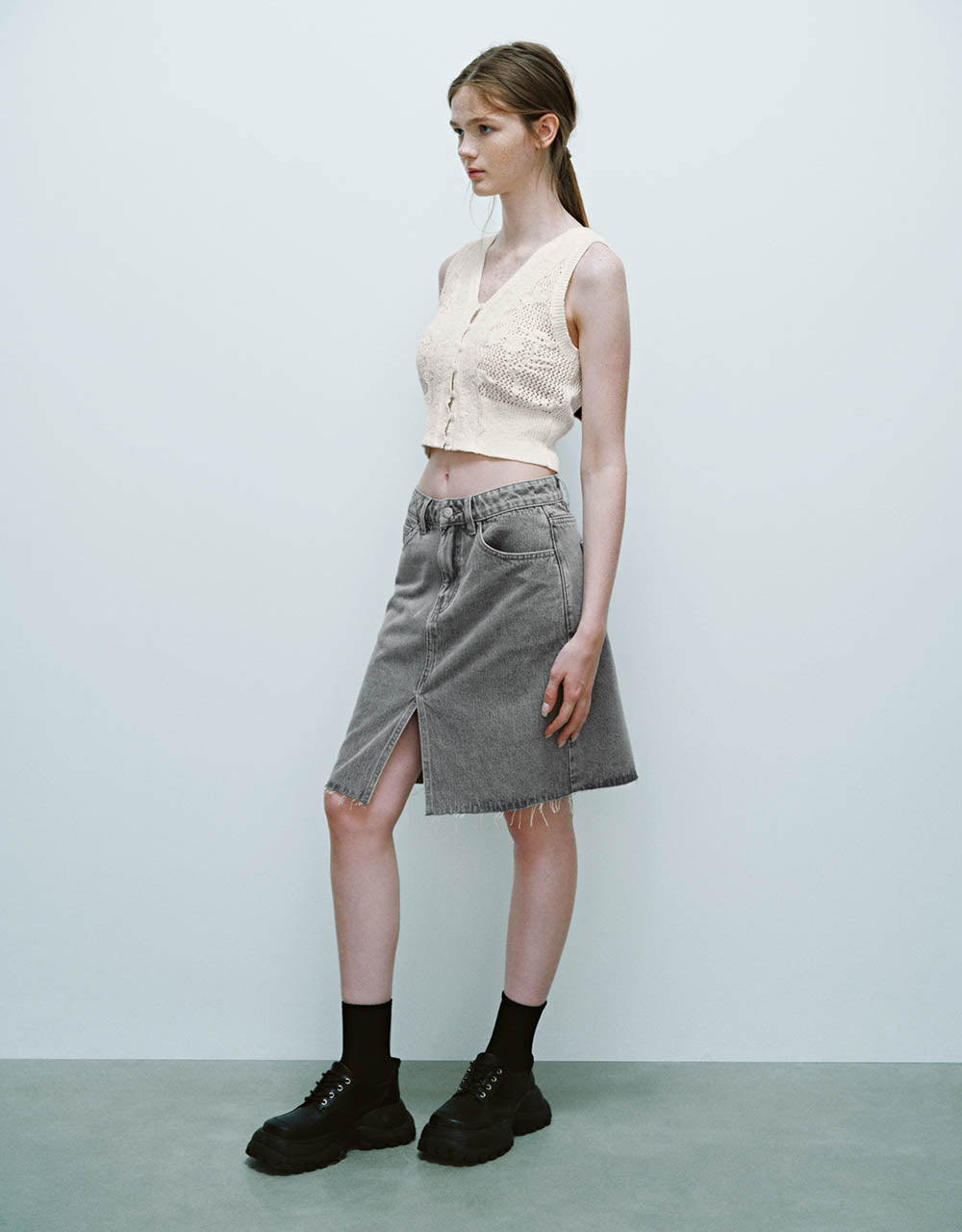 Crochet V-Neck Skinny Knitted Vest