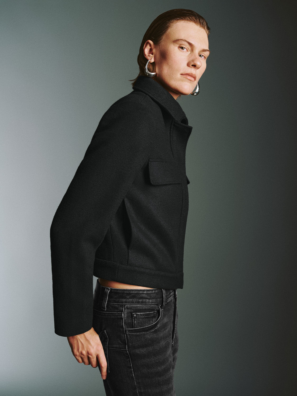 Shirt Collar Flap Pocket Jackets