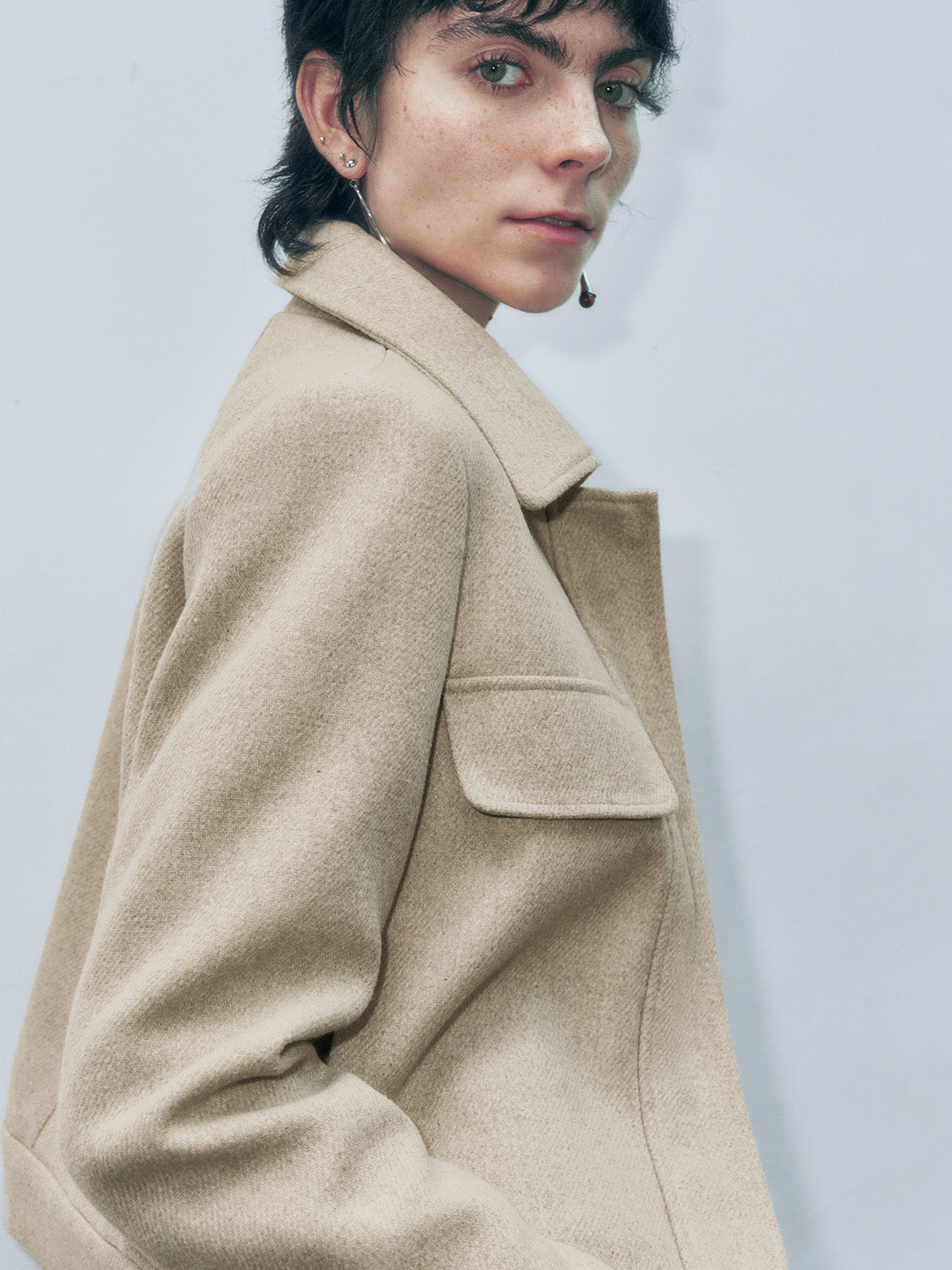 Shirt Collar Flap Pocket Jackets