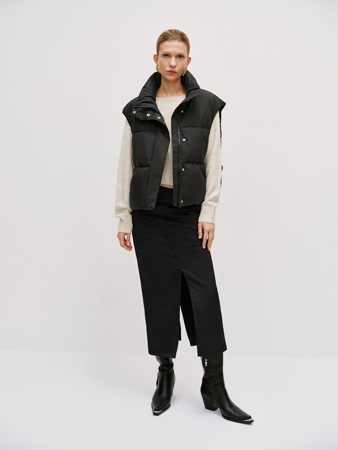 High Neck Quilted Puffer Vests