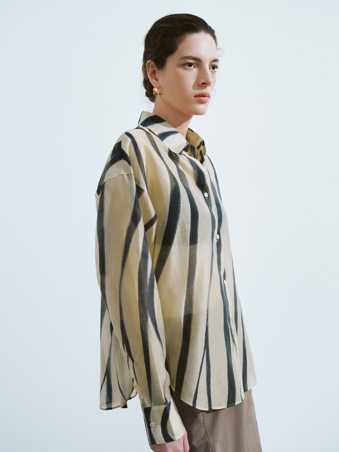 Printed Button Up Loose Shirt