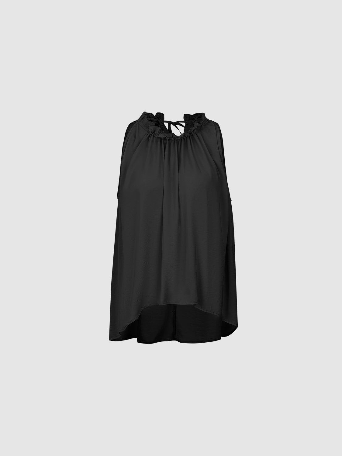 Sleeveless Ruffle Tie Blouses