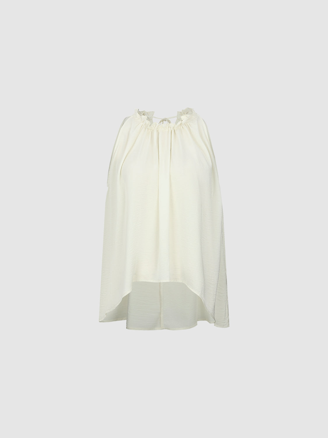 Sleeveless Ruffle Tie Blouses