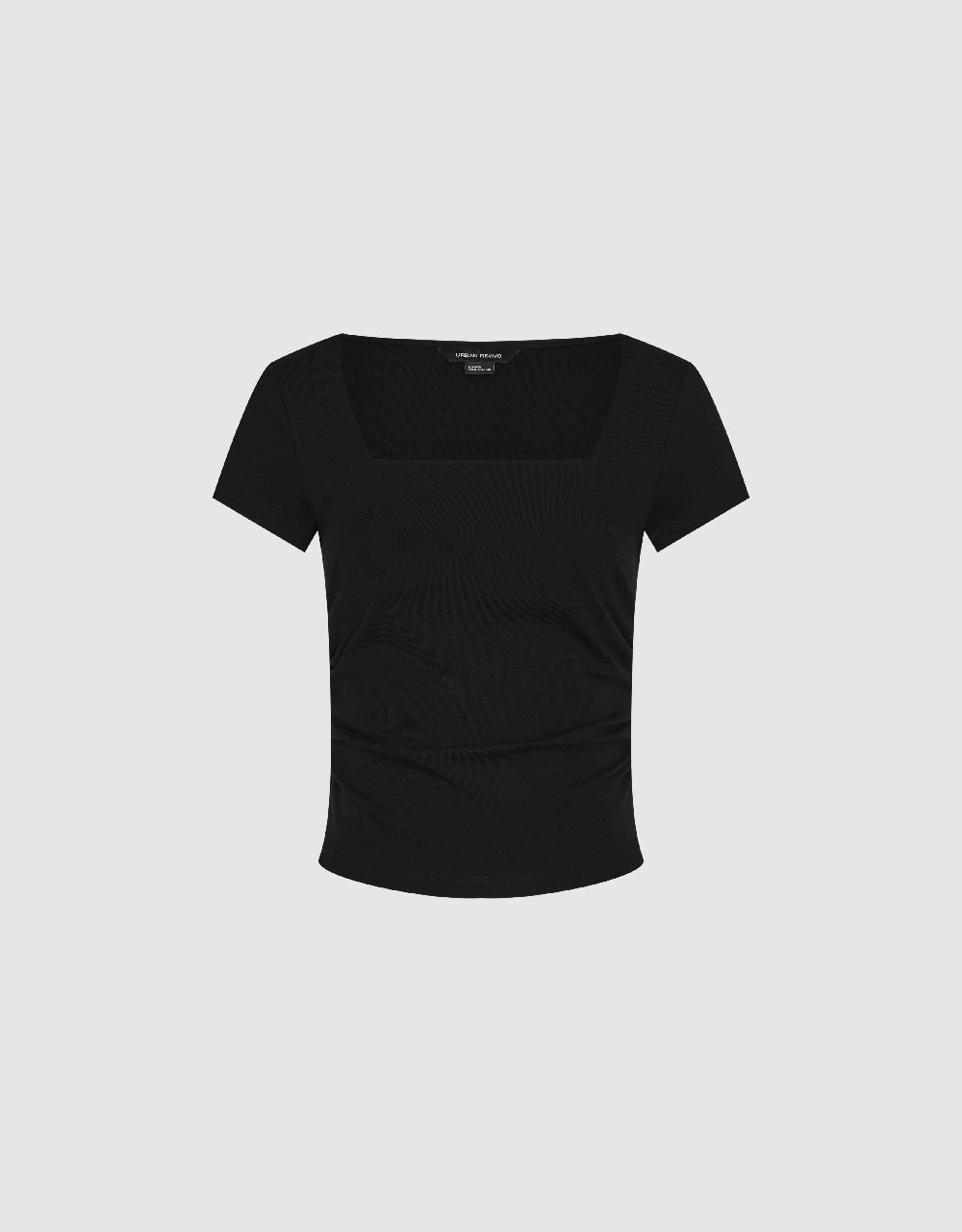 Ruched Square-cut Collar T-Shirt