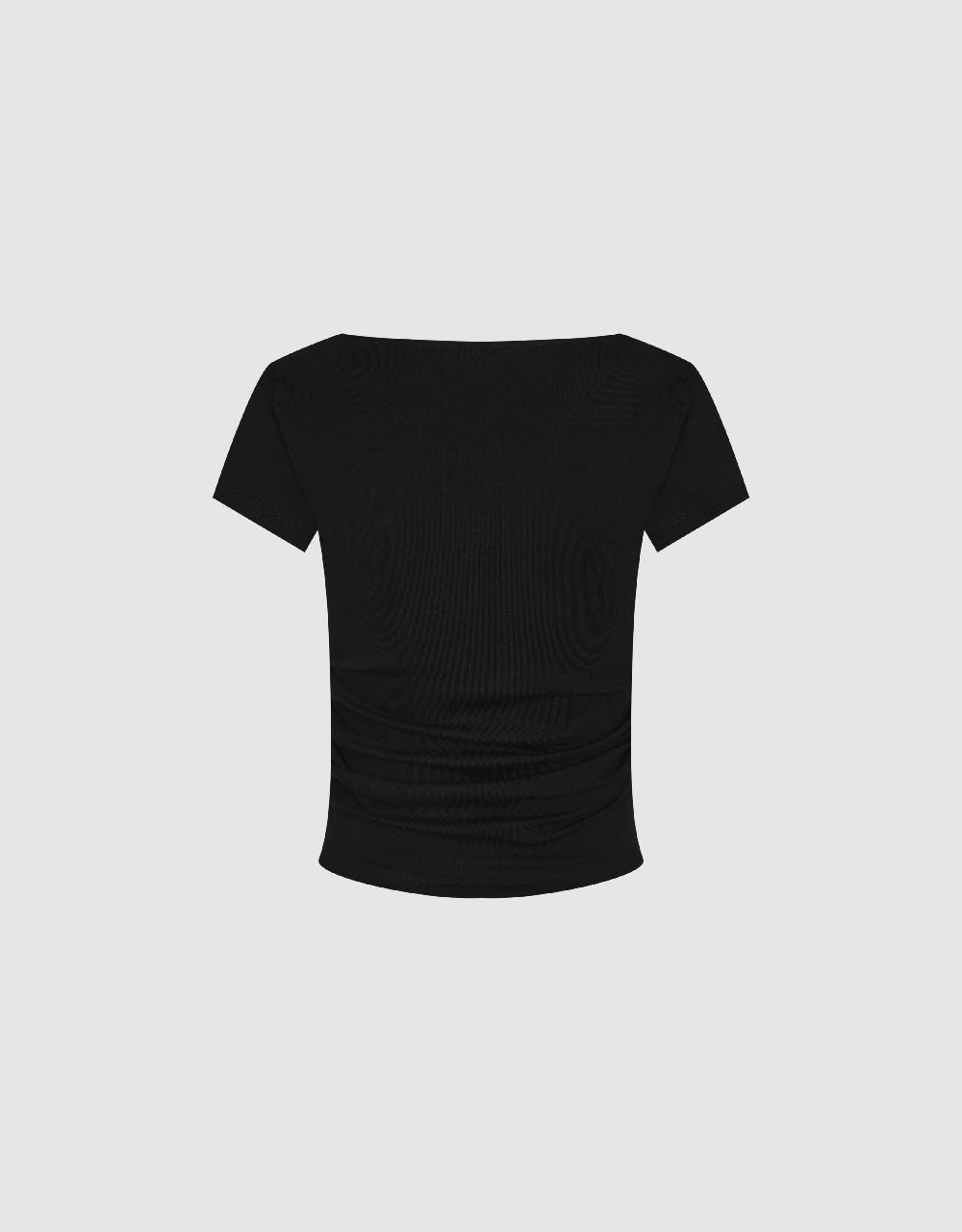 Ruched Square-cut Collar T-Shirt