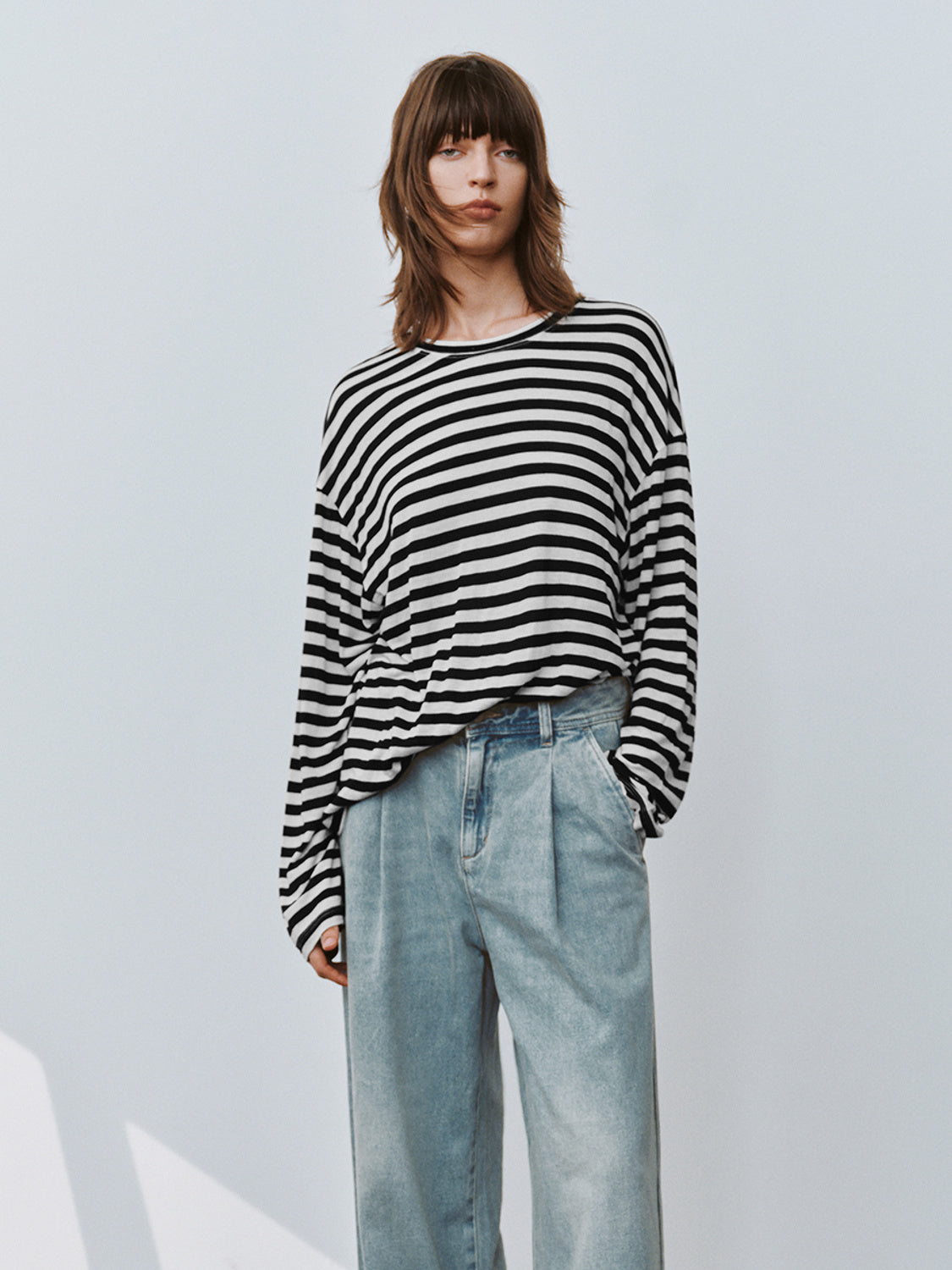 Striped Crew Neck Loose T-Shirt