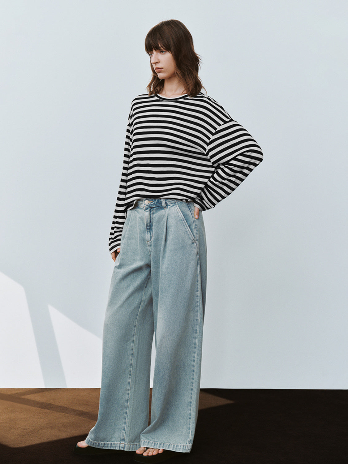 Striped Crew Neck Loose T-Shirt