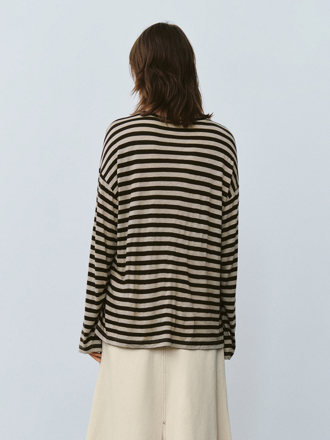 Striped Crew Neck Loose T-Shirt